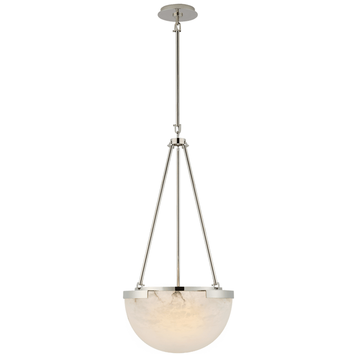 Melange Small Pendant in Polished Nickel with Alabaster