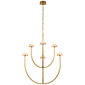 Pedra Large Two-Tier Chandelier in Antique-Burnished Brass with Alabaster