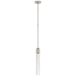 Fascio Single Pendant in Polished Nickel with Crystal