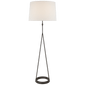 Dauphine Floor Lamp in Aged Iron with Linen Shade