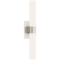 Presidio Petite Double Sconce in Polished Nickel with White Glass