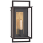 Halle Medium Wall Lantern in Aged Iron with Clear Glass