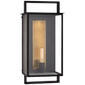 Halle Large Wall Lantern in Aged Iron and Clear Glass