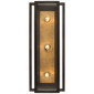 Halle 18" Vanity Light in Bronze and Hand-Rubbed Antique Brass with Clear Glass