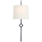 Cranston Small Sconce in Aged Iron with Linen Shade