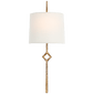 Cranston Small Sconce in Gilded Iron with Linen Shade