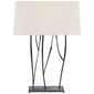 Aspen Console Lamp in Black Rust with Linen Shade