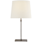Dauphine Table Lamp in Aged Iron with Linen Shade