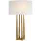 Scala Hand-Forged Table Lamp in Gilded Iron with Linen Shade