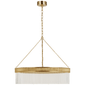 Menil Large Chandelier in Soft Brass with Crystal Rods