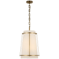 Callaway Medium Hanging Shade in Hand-Rubbed Antique Brass with Linen Shade and Frosted Acrylic Diffuser