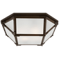 Morris Flush Mount in Antique Zinc with Frosted Glass