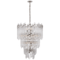 Adele Three-Tier Waterfall Chandelier in Polished Nickel with Clear Acrylic