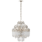 Adele Four Tier Waterfall Chandelier in Polished Nickel with Clear Acrylic