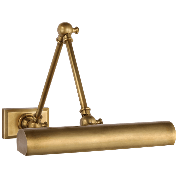 Cabinet Maker 12" Double Library Light in Hand-Rubbed Antique Brass
