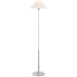 Hackney Floor Lamp in Polished Nickel with Linen Shade