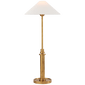 Hargett Buffet Lamp in Hand-Rubbed Antique Brass with Linen Shade