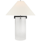 Brooks Table Lamp in Crystal and Aged Iron with Linen Shade