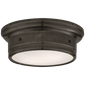 Siena Small Flush Mount in Bronze with White Glass