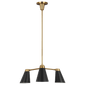 Signoret Small Chandelier in Burnished Brass with Matte Black