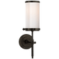 Bryant Bath Sconce in Bronze with White Glass