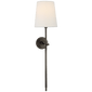 Bryant Large Tail Sconce in Bronze with Linen Shade