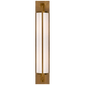 Keeley Tall Pivoting Sconce in Hand-Rubbed Antique Brass with White Glass