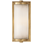 Dresser Short Glass Rod Light in Hand-Rubbed Antique Brass with Frosted Glass Liner