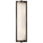 Dresser Long Glass Rod Light in Bronze with Frosted Glass Liner