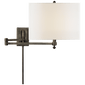 Hudson Swing Arm in Bronze with Linen Shade