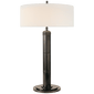 Longacre Tall Table Lamp in Bronze with Linen Shade
