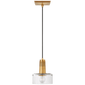 Iris Single Pendant in Hand-Rubbed Antique Brass with Clear Glass