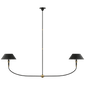 Turlington XL Linear Chandelier in Bronze and Hand-Rubbed Antique Brass with Bronze Shade