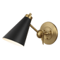 Signoret Task Sconce in Burnished Brass with Matte Black