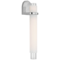 Arena 20" Sconce in Polished Nickel with White Ribbed Glass