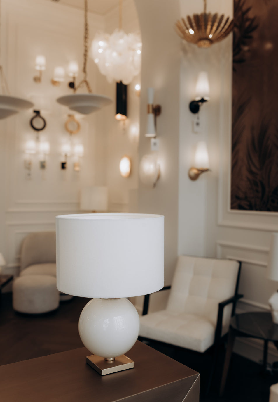 Elsie Table Lamp, a premium Decorative light by Visual Comfort & Co. Close - up image of its design.