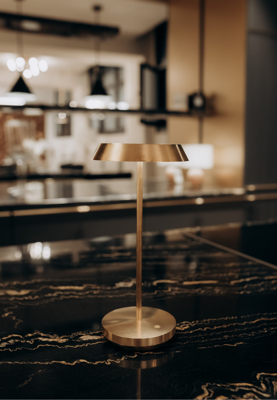 Tepa Accent Table Lamp, a premium Cordless & Rechargeable light by Visual Comfort & Co. Close - up image of its design.