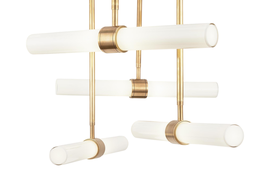 Calumn 6-Light Chandelier in Natural Brass