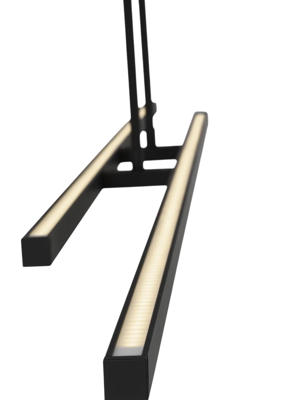 Stagger 2 60 Linear Suspension, a premium Linear light by Visual Comfort & Co. Close - up image of its design.
