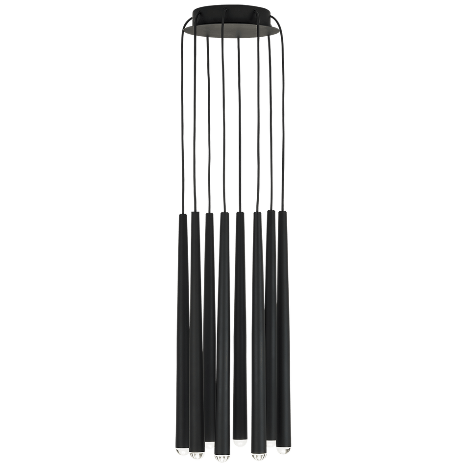 Pylon 8 Light Chandelier, a premium Chandelier light by Visual Comfort & Co. Close - up image of its design.