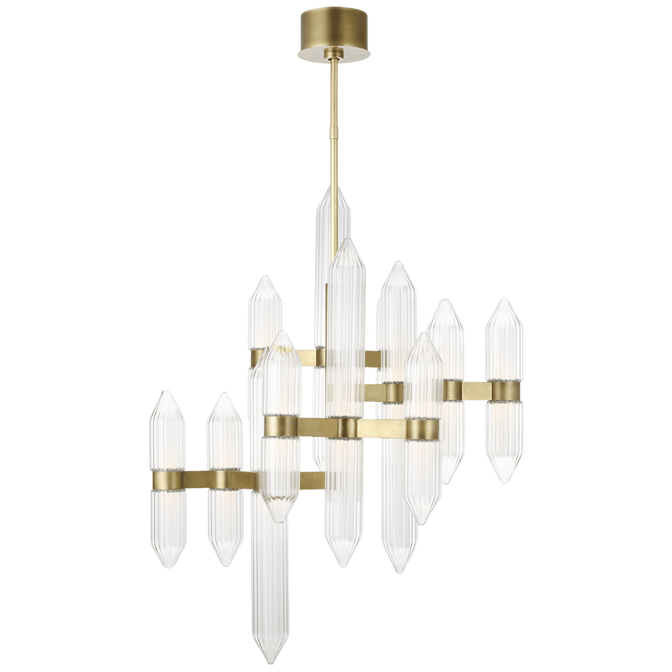 Langston Medium Chandelier, a premium Chandelier light by Visual Comfort & Co. Close - up image of its design.