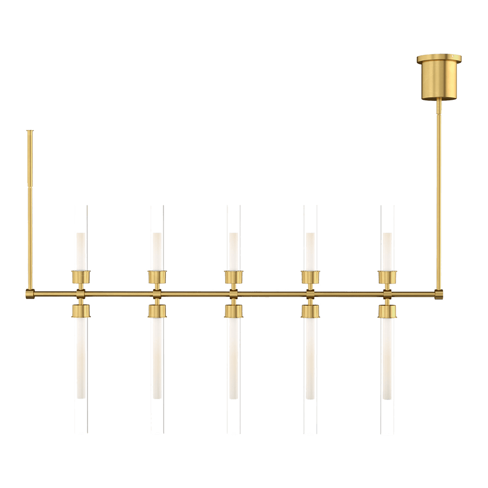 Linger 48 Linear Suspension, a premium Linear light by Visual Comfort & Co. Close - up image of its design.