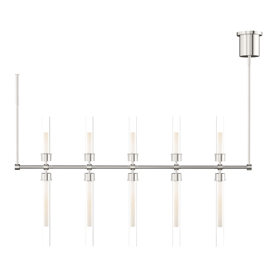 Linger 48 Linear Suspension, a premium Linear light by Visual Comfort & Co. Close - up image of its design.