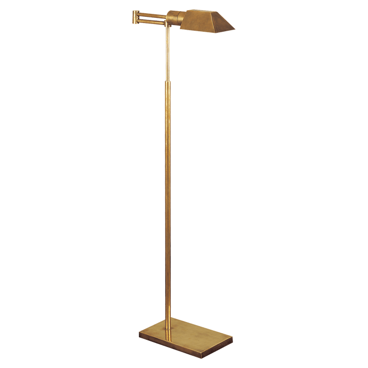Studio Swing Arm Floor Lamp in Hand-Rubbed Antique Brass