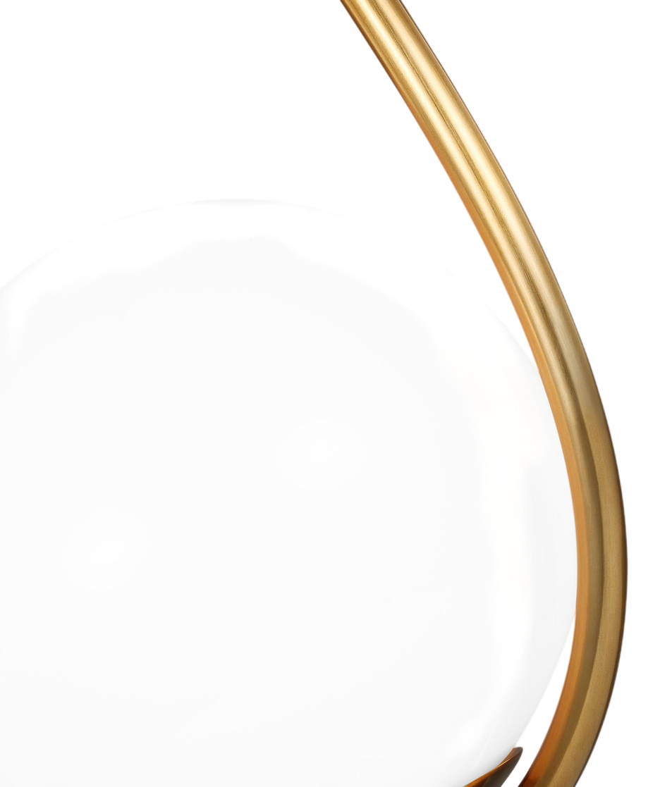 Galassia One Light Pendant in Burnished Brass with White Glass