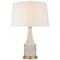 Sawyer Table Lamp in Tea Stain Porcelain with Linen Shade