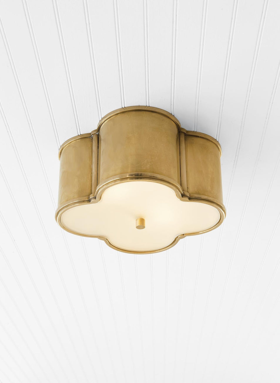 Basil Small Flush Mount, a premium Flush Mount light by Visual Comfort. Close - up image of its design.