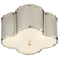 Basil Small Flush Mount in Polished Nickel with Frosted Glass