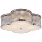 Basil 17" Flush Mount in Polished Nickel and Clear Glass Rods with Frosted Glass