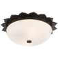 Rachel Small Flush Mount in Gun Metal with White Glass